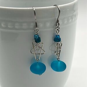 2353- Sea Glass Handmade Earrings NWT